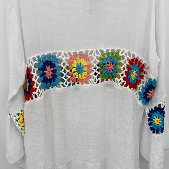 Coco Carmen Cardigan Large XL Crochet Granny Square Hippie Festival Cottagecore - Picture 11 of 16